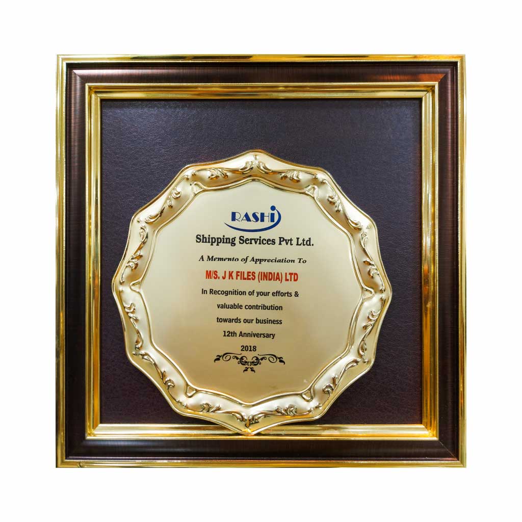 A Memento of Appreciation to JK Files Ltd.
